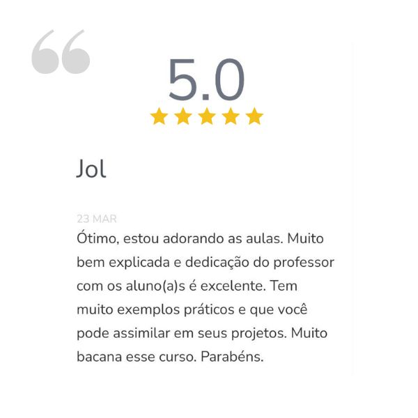 Depoimento de aluno do Curso WED