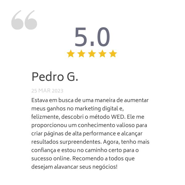 Depoimento de aluno do Curso WED