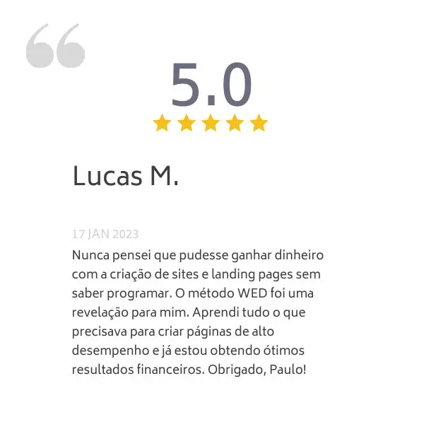 Depoimento de Lucas M.- Curso WED