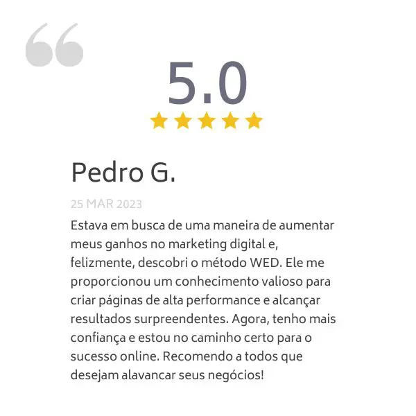 Depoimento de Pedro G. - Curso WED