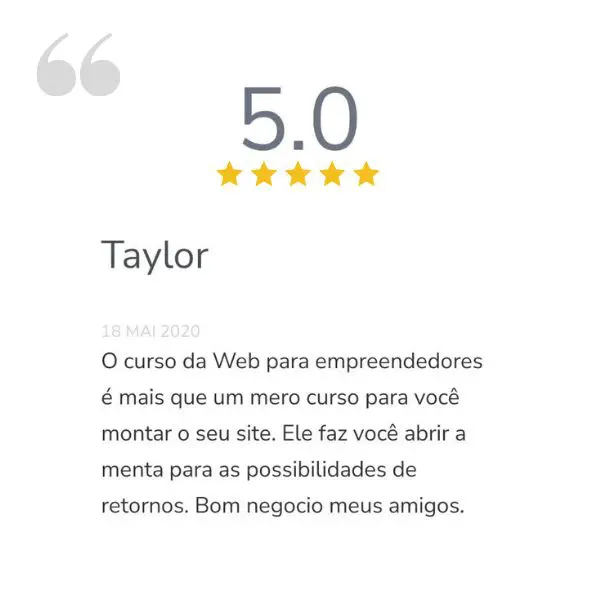 Depoimento de Taylor - Curso WED